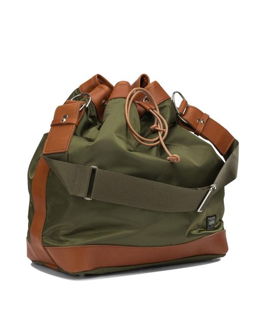 PORTER-YOSHIDA &amp; CO Green Porter-Yoshida & Co String Medium Shoulder Bag for men
