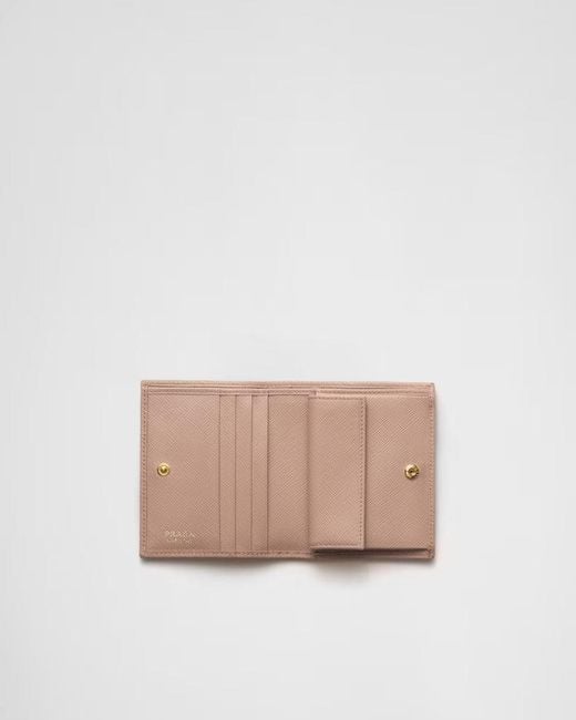 Prada White Saffiano Leather Wallet