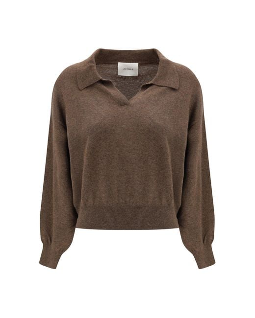 Lisa Yang Brown V-Neck Sweater