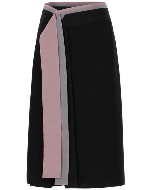 Fendi Black Silk Skirt