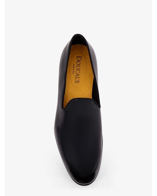 Doucal's Black Patent Leather Loafers for men