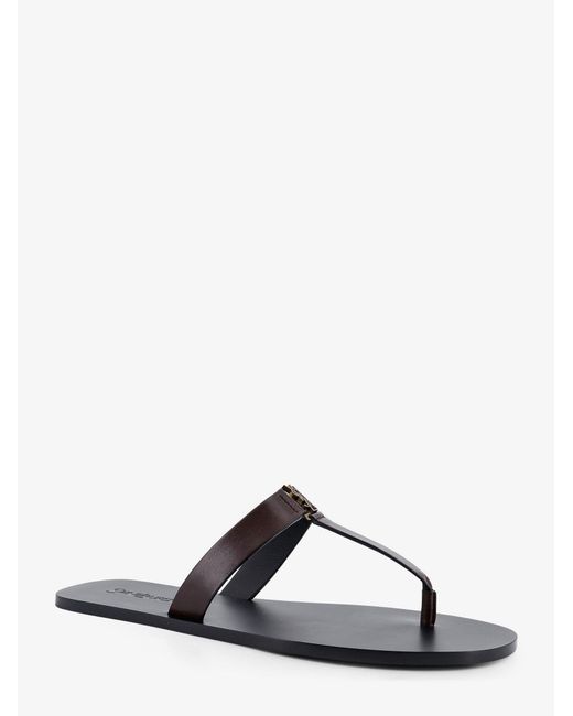 Saint Laurent Black Babylone Leather Sandals for men