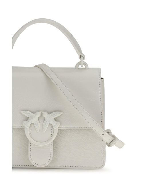 Pinko White Mini Handbag Love One Top Leather