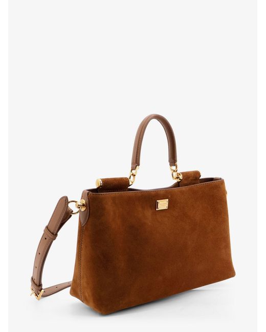Dolce & Gabbana Brown Dolce & Gabbana Vittoria Suede Crossbody Bag