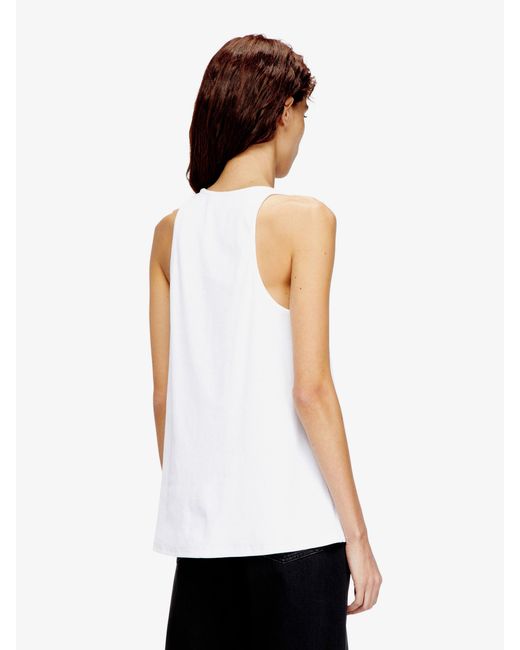 DIESEL White Ribbed Cotton Tank Top