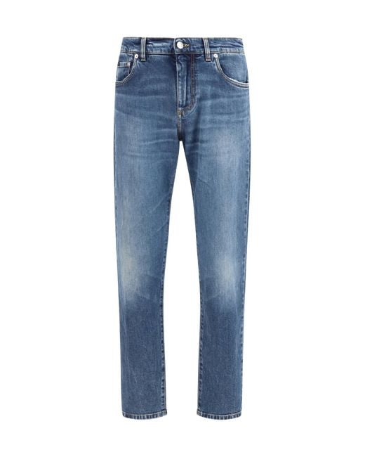 Dolce & Gabbana Blue Dolce & Gabbana Straight-Leg Denim Jeans for men