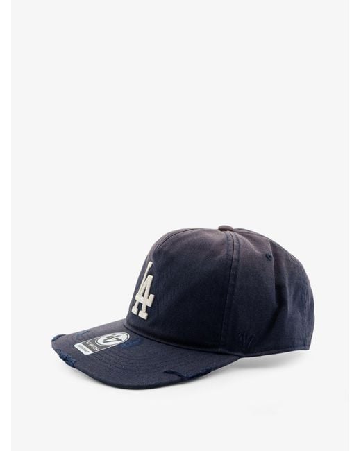 Represent Blue Cotton Hat With Embroidered Logo for men