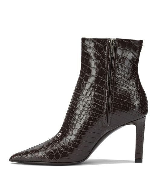 Jimmy Choo Black "Frankie" Zippered Ankle Boots 85Mm