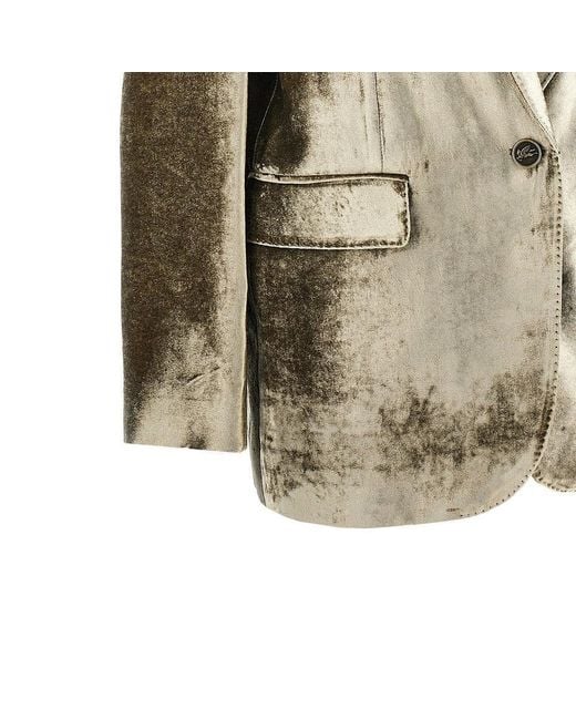 Etro Green Velvet Single-Breasted Jacket