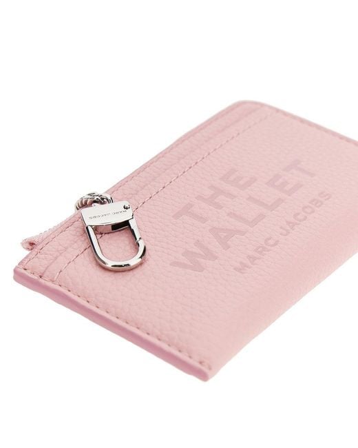 Marc Jacobs Pink Grained Leather Zip Wallet