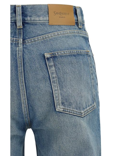 Saint Laurent Blue Logo-Motif Jeans S Pants