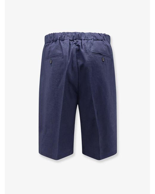 Hevò Blue Torre Lapillo Linen And Viscose Shorts for men