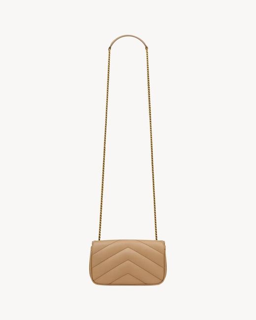 Saint Laurent Natural "Lou" Small Crossbody Bag