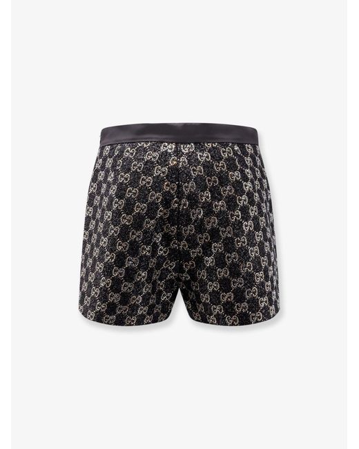 Gucci Black Lightweight Lamé Wool Tweed Shorts