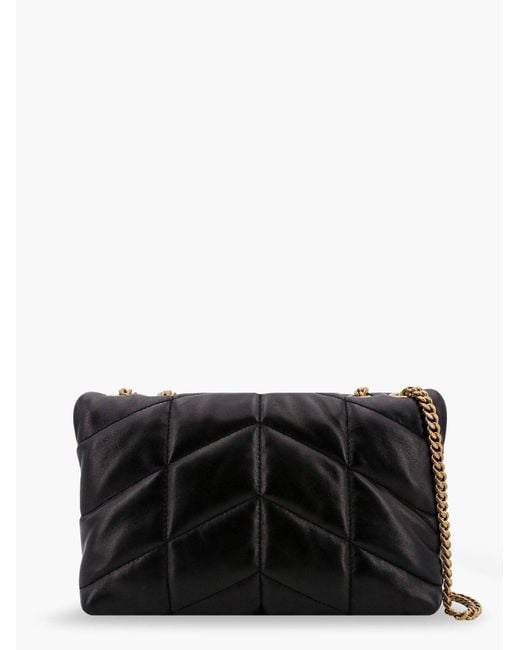 Saint Laurent Black Loulou Puffer Toy Matelasse Leather Shoulder Bag