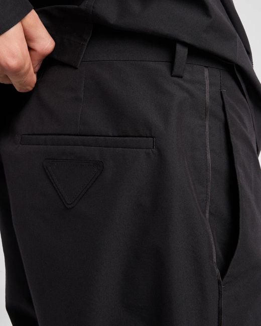 Prada Blue Technical Cotton Pants for men