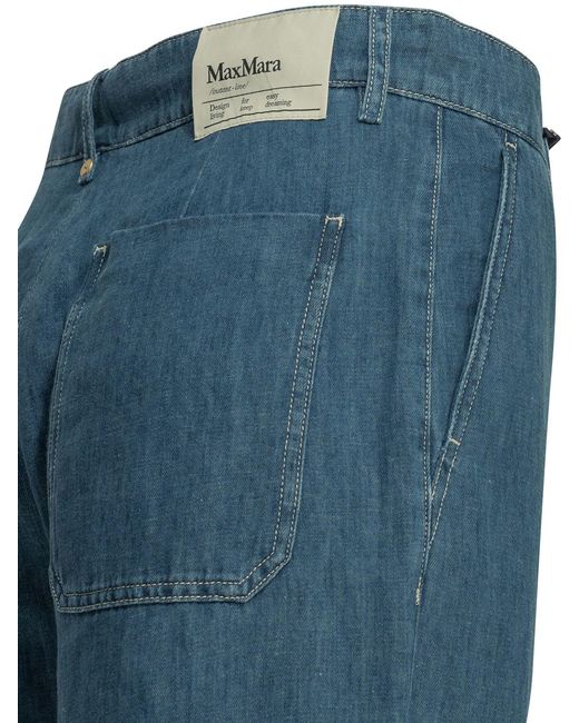 Max Mara Blue Wide Leg Jeans