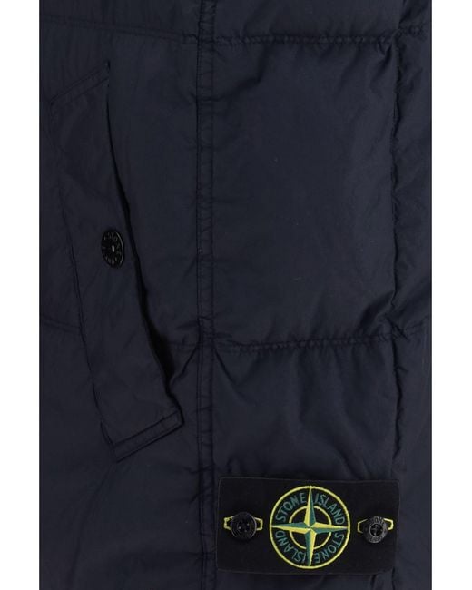 Stone Island Blue Crinkle Reps Ny Padded Vest for men