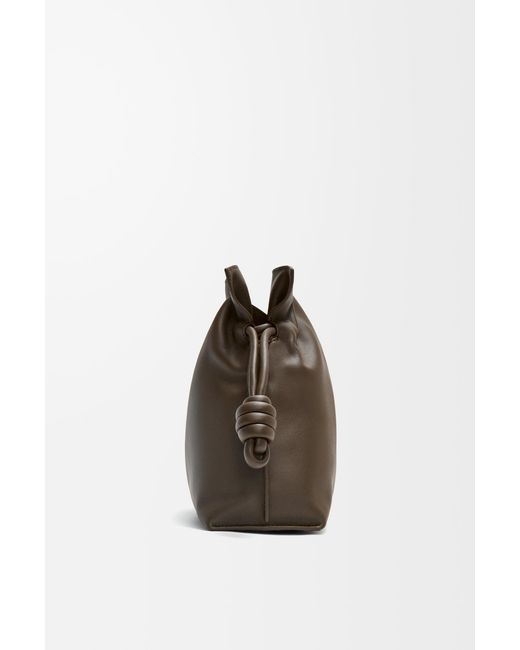 Loewe Brown Flamenco Medium Clutch With Chain Chocolate