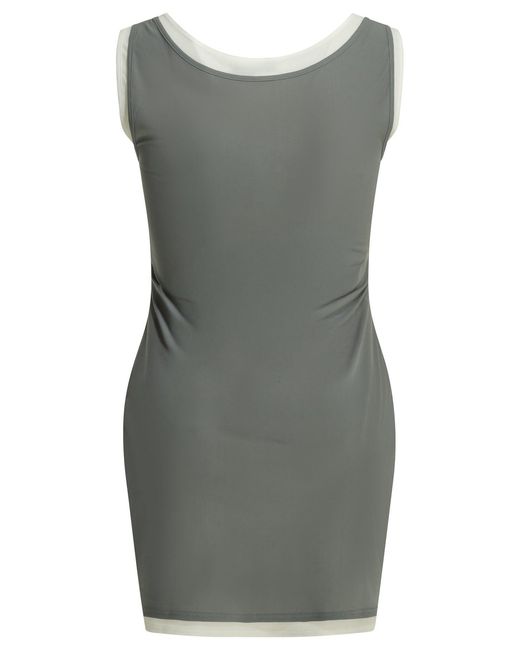 Miu Miu Gray Stretch Jersey Short Dress