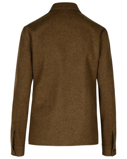 Jil Sander Green Wool Shirt