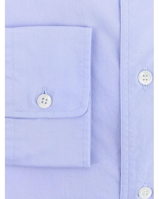 Aspesi Blue Cotton Shirt Fred for men