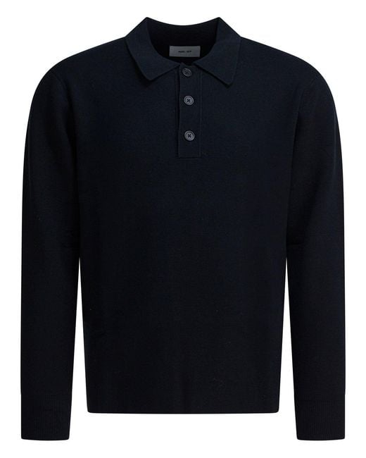 Men's Blue "Harald" Wool Polo Jumper