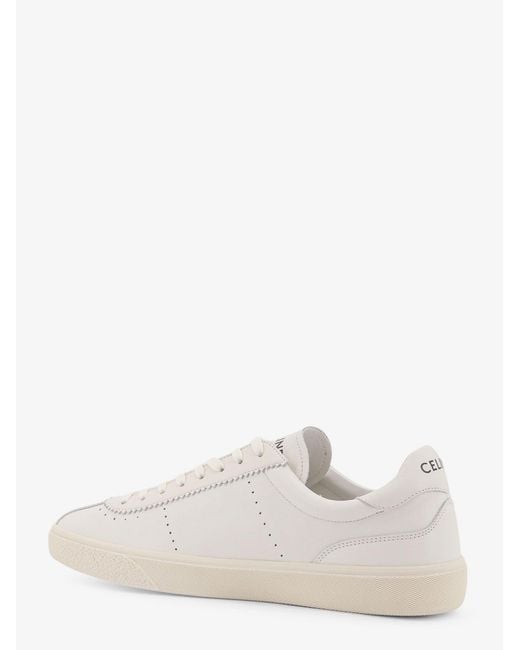 Céline White Low-Top Leather Sneakers for men