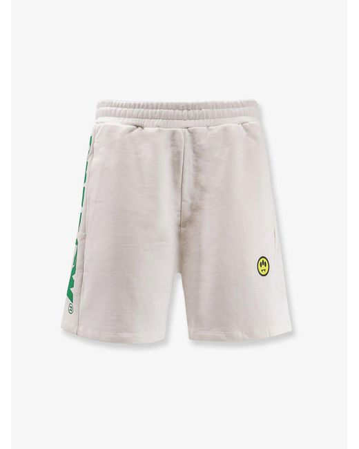 Barrow White Cotton Bermuda Shorts for men