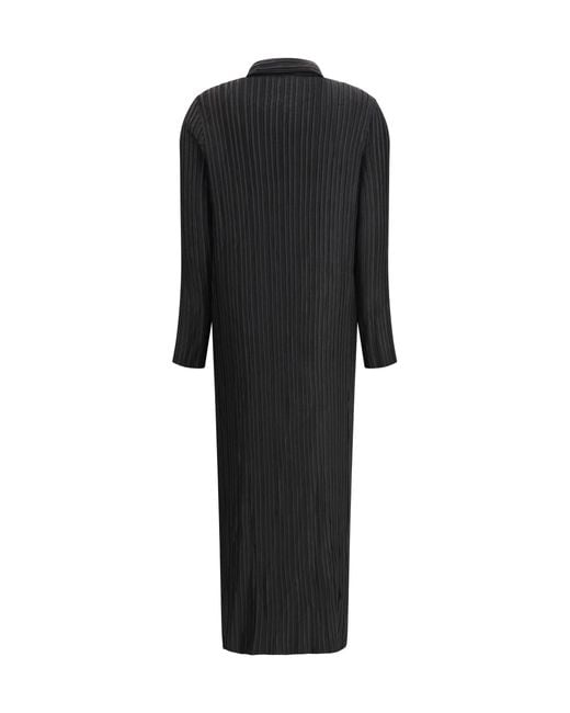GONGDID DESIGN Black Dress Long Wave
