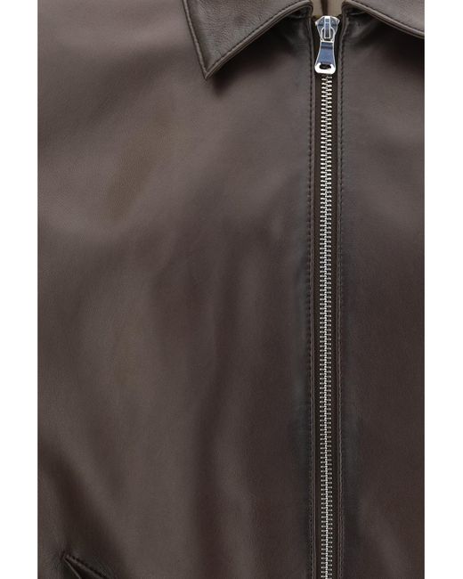 D'Amico Gray Leather Jacket for men
