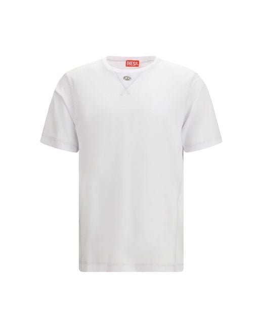 DIESEL White T-Madjust-Tr T-Shirt for men
