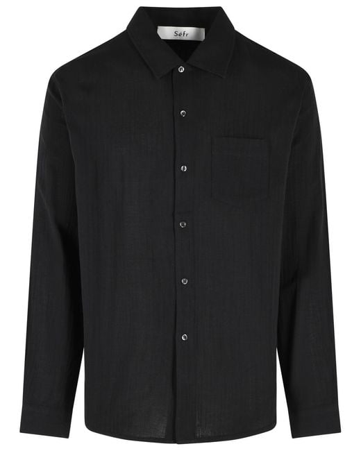 Séfr Black 'Leo' Cotton Shirt for men