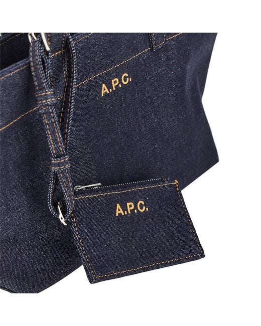 A.P.C. Blue Denim Small 'Le Drummer Toile' Bag
