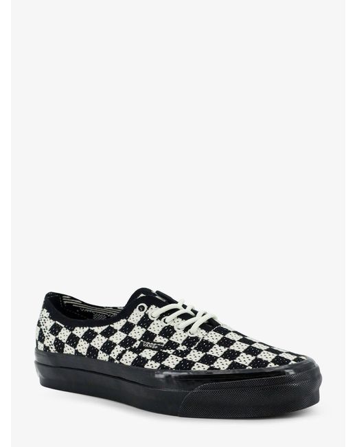 Vans Black Lx Authentic 44 Fabric Sneakers With A Checkerboard Pattern