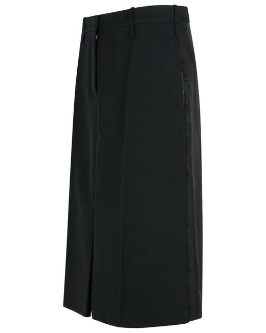 Jil Sander Black Wool Skirt