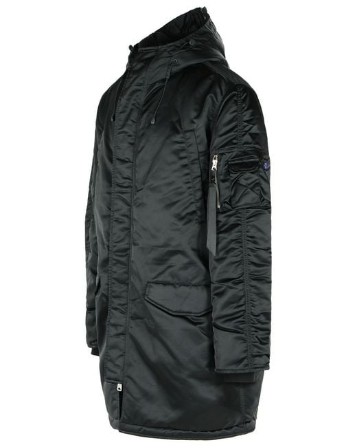 Alpha Industries Black 'N 3 B Uv' Nylon Parka for men