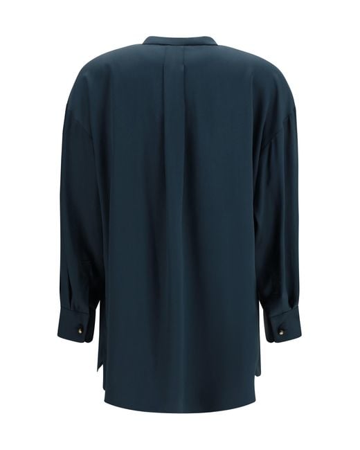 Giorgio Armani Blue Lavallière Blouse