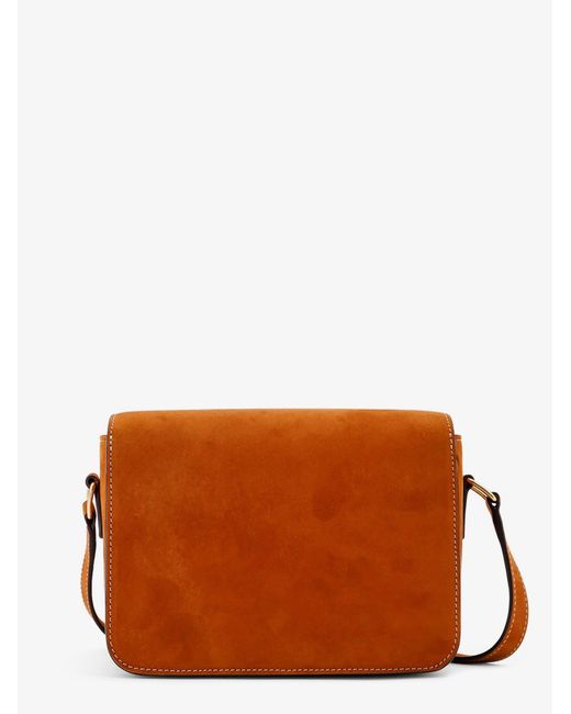 Céline Brown Teen Triomphe Suede Shoulder Bag