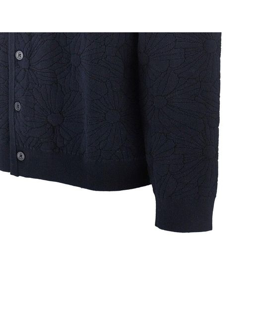 Wax London Blue 'Alban' Jacquard Knit Cardigan for men
