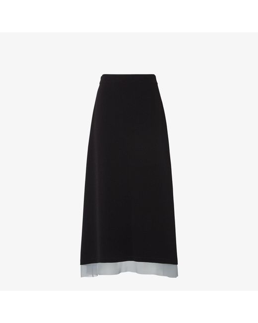 Fendi Black Silk Skirt