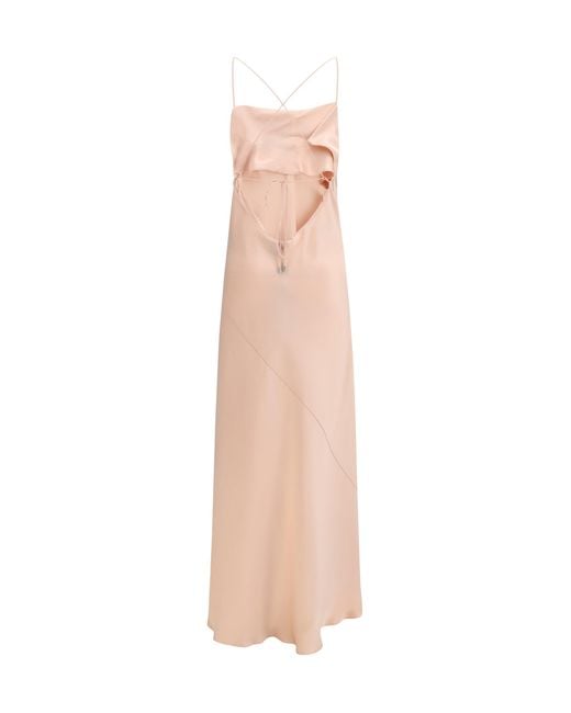Pinko White Dress Farro Satin