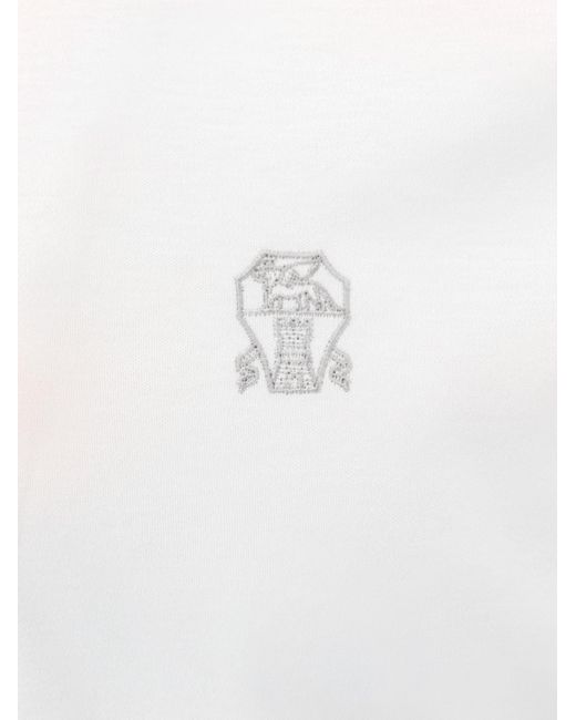 Brunello Cucinelli White Cotton T-Shirt for men