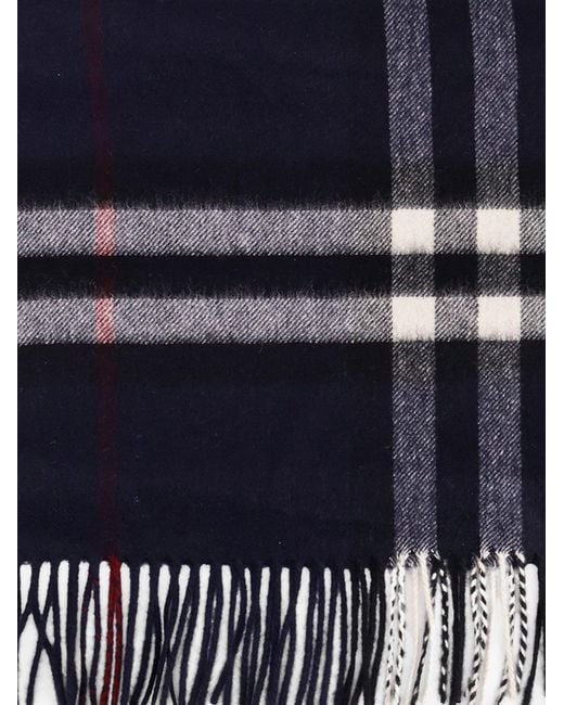 Burberry Blue Check Cashmere Scarf