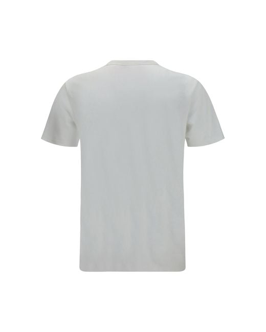 KENZO Gray Tulip Embroidered Cotton T-Shirt for men