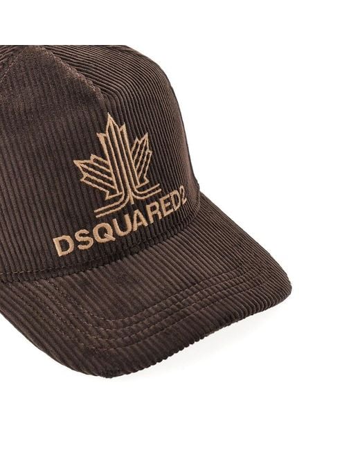 DSquared² Brown Corduroy Baseball Cap for men