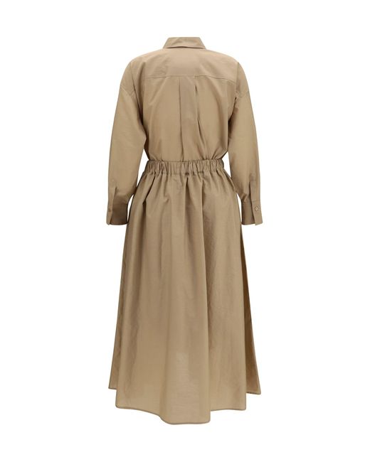 Brunello Cucinelli Natural Shirt And Skirt Dress