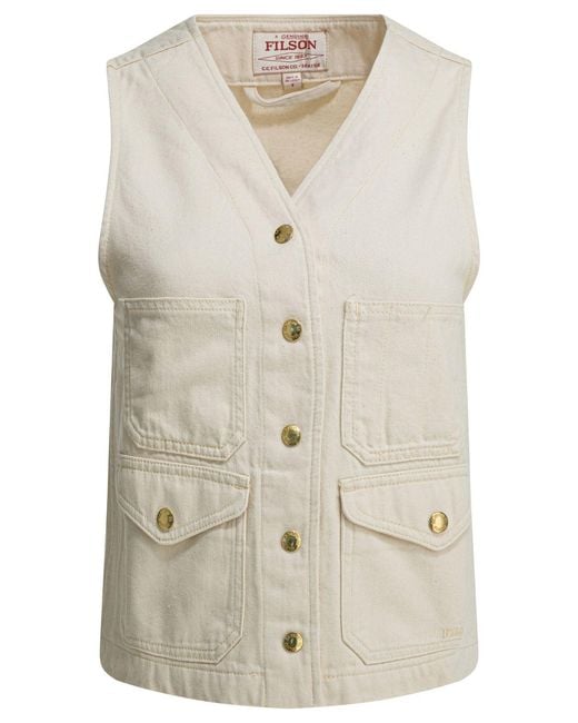Filson White "Archive Cruiser" Sleeveless Jacket