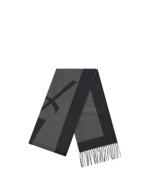 Saint Laurent Gray Cassandre Scarf for men