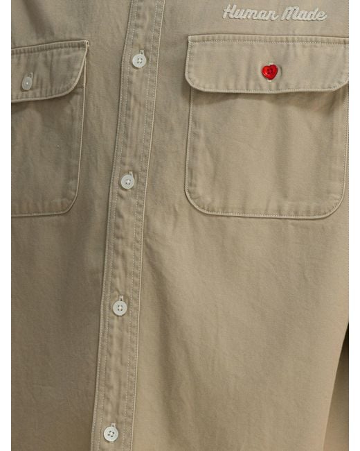 Human Made Green Overshirt Jacket With Print Jackets And Coats for men